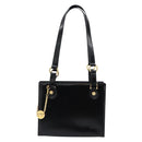 Gianni Versace Shoulder Bag Leather Black Gold Auth 155617-2