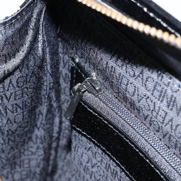 Gianni Versace Shoulder Bag Leather Black Gold Auth 155617