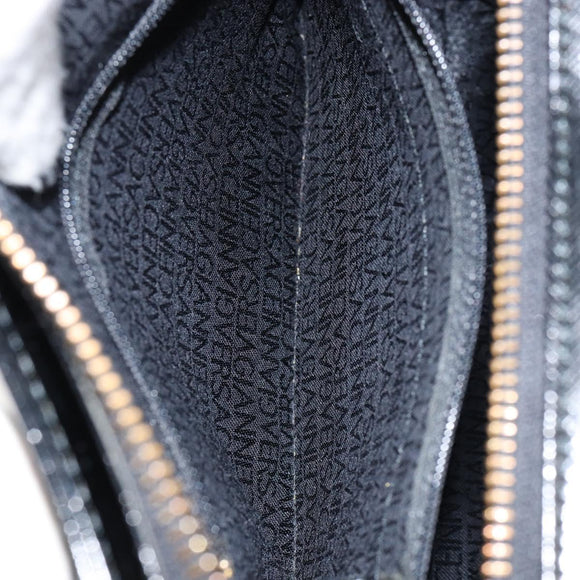 Gianni Versace Shoulder Bag Leather Black Gold Auth 155617