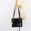 Gianni Versace Shoulder Bag Leather Black Gold Auth 155617-23