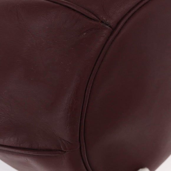 CARTIER Must Line Shoulder Bag Leather Bordeaux Gold Auth 155621