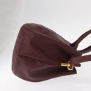 CARTIER Must Line Shoulder Bag Leather Bordeaux Gold Auth 155621-4