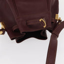 CARTIER Must Line Shoulder Bag Leather Bordeaux Gold Auth 155621-6