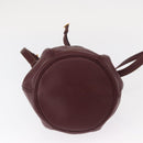 CARTIER Must Line Shoulder Bag Leather Bordeaux Gold Auth 155621-9