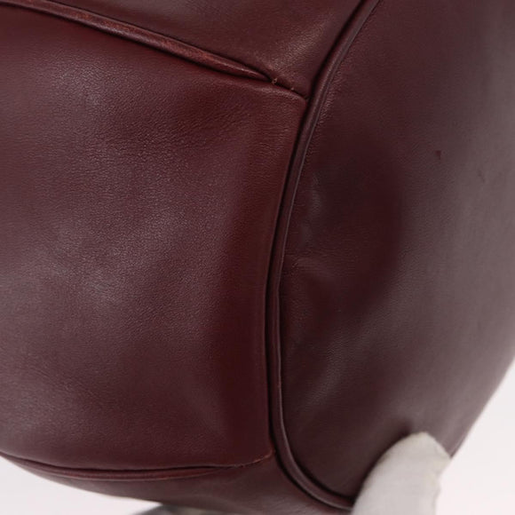 CARTIER Must Line Shoulder Bag Leather Bordeaux Gold Auth 155623