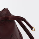 CARTIER Must Line Shoulder Bag Leather Bordeaux Gold Auth 155623-14