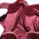 CARTIER Must Line Shoulder Bag Leather Bordeaux Gold Auth 155623-17