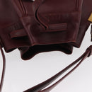 CARTIER Must Line Shoulder Bag Leather Bordeaux Gold Auth 155623-6