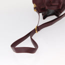 CARTIER Must Line Shoulder Bag Leather Bordeaux Gold Auth 155623-7