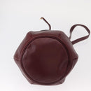 CARTIER Must Line Shoulder Bag Leather Bordeaux Gold Auth 155623-9