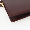 CARTIER Must Line Shoulder Bag Leather Bordeaux Gold Auth 155624-16