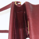 CARTIER Must Line Shoulder Bag Leather Bordeaux Gold Auth 155624-18