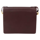 CARTIER Must Line Shoulder Bag Leather Bordeaux Gold Auth 155624-2