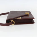 CARTIER Must Line Shoulder Bag Leather Bordeaux Gold Auth 155624-3