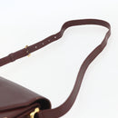 CARTIER Must Line Shoulder Bag Leather Bordeaux Gold Auth 155624-8