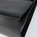 Salvatore Ferragamo Gancini Hand Bag Leather Black Gold Auth 155625-9