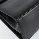 Salvatore Ferragamo Gancini Hand Bag Leather Black Gold Auth 155625-14