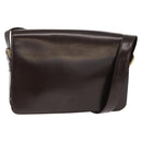 LOEWE Anagram Shoulder Bag Leather Brown Gold Auth 155627-1
