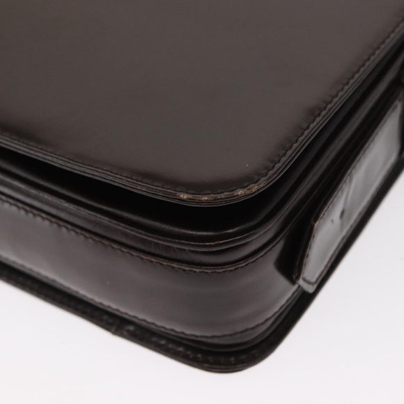 LOEWE Anagram Shoulder Bag Leather Brown Gold Auth 155627