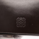 LOEWE Anagram Shoulder Bag Leather Brown Gold Auth 155627-17