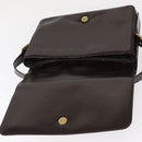 LOEWE Anagram Shoulder Bag Leather Brown Gold Auth 155627-10