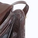 LOEWE Anagram Shoulder Bag Leather Brown Gold Auth 155627-18