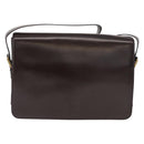 LOEWE Anagram Shoulder Bag Leather Brown Gold Auth 155627-13