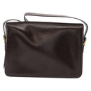 LOEWE Anagram Shoulder Bag Leather Brown Gold Auth 155627-2