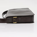 LOEWE Anagram Shoulder Bag Leather Brown Gold Auth 155627-4