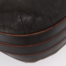 LOEWE Shoulder Bag Leather Brown Silver Auth 155631-9