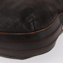 LOEWE Shoulder Bag Leather Brown Silver Auth 155631-14