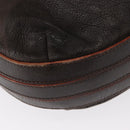 LOEWE Shoulder Bag Leather Brown Silver Auth 155631-15