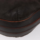 LOEWE Shoulder Bag Leather Brown Silver Auth 155631-16