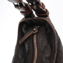 LOEWE Shoulder Bag Leather Brown Silver Auth 155631-10