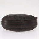 LOEWE Shoulder Bag Leather Brown Silver Auth 155631-5