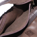 LOEWE Anagram Americana 28 Hand Bag Suede Leather Brown Gold Auth 155632-11