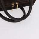 LOEWE Anagram Americana 28 Hand Bag Suede Leather Brown Gold Auth 155632-7