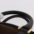 LOEWE Anagram Americana 28 Hand Bag Suede Leather Brown Gold Auth 155632-8