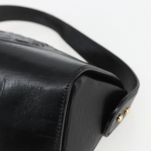 FENDI Hand Bag Leather Black Gold Auth 155633