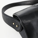 FENDI Hand Bag Leather Black Gold Auth 155633-11