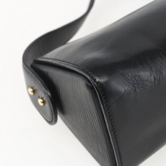 FENDI Hand Bag Leather Black Gold Auth 155633