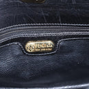 FENDI Hand Bag Leather Black Gold Auth 155633-15