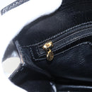 FENDI Hand Bag Leather Black Gold Auth 155633-16