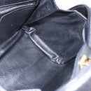 FENDI Hand Bag Leather Black Gold Auth 155633-18