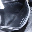 FENDI Hand Bag Leather Black Gold Auth 155633-20