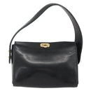 FENDI Hand Bag Leather Black Gold Auth 155633-3