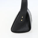 FENDI Hand Bag Leather Black Gold Auth 155633-4