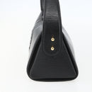 FENDI Hand Bag Leather Black Gold Auth 155633-5