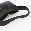 FENDI Hand Bag Leather Black Gold Auth 155633-7