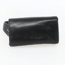 FENDI Hand Bag Leather Black Gold Auth 155633-9